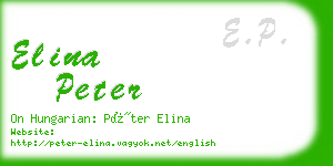 elina peter business card